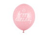 Balony lateksowe Happy Birthday jasnoróżowe 30 cm 6 szt.