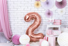 Balon foliowy Cyfra 2 różowe złoto 86 cm