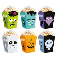 Pudełko na popcorn Halloween Monsters 10x7,5cm 6szt.