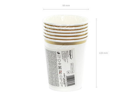 Kubeczki papierowe białe 260 ml 6 szt.