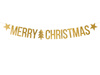Baner Boże Narodzenie Merry Christmas złoty 10,5 x 150 cm