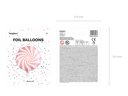 Balon foliowy Cukierek jasnoróżowy 35 cm