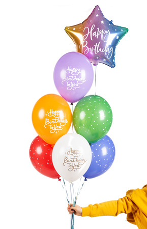 Balony 30 cm, Happy Birthday To You, mix (1 op. / 6 szt.)