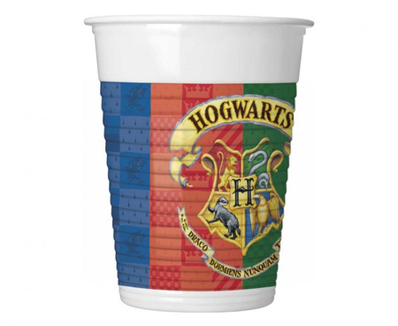 #PK Kubeczki plastikowe (WM) Harry Potter Hogwarts Houses, 200 ml, 8 szt. (SUP label)