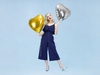 Balon foliowy Walentynki Serce złoty 61 cm