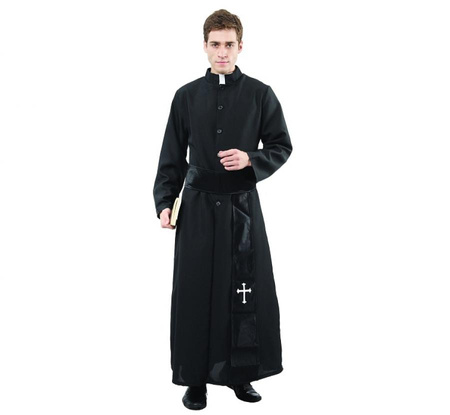 Zestaw dla dorosłych Ksiądz (sutanna, pas), rozm. 56