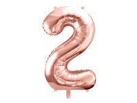 Balon foliowy Cyfra 2 różowe złoto 86 cm