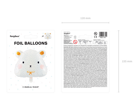 Balon foliowy Miś polarny 51 x 45 cm