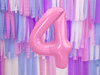 Balon foliowy Cyfra 4 różowy 86 cm