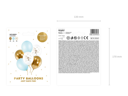 Balony lateksowe One Pastel jasnoniebieskie 30 cm 6 szt.