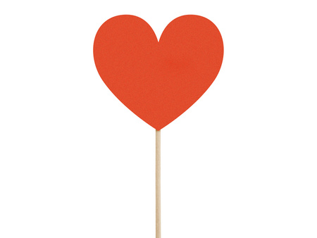 Dekoracje do muffinek Serca czerwone 11 cm 6 szt. PartyDeco