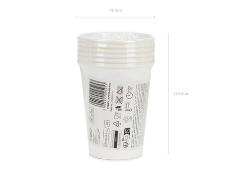 Kubeczki papierowe białe 250 ml 6 szt.