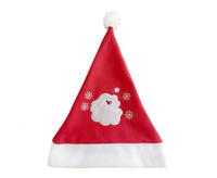 Czapka na Boże Narodzenie z aplikacją Mikołaja, rozmiar 29 x 43 cm