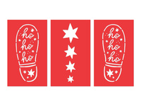 Dekoracja świąteczna ślady Mikołaja mix 16.5 x 27.5 cm, 3 szt.