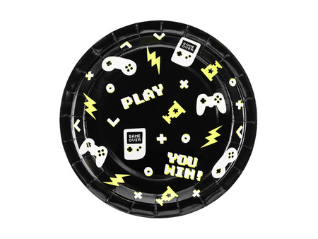 Talerzyki papierowe Gamepad 23 cm 6 szt.