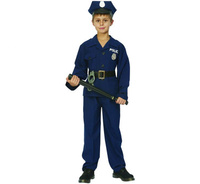 #LSC Zestaw dla dzieci Policjant USA (koszula, pasek, spodnie, czapka), rozm. 110/120 cm