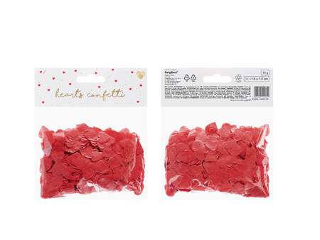 Konfetti Walentynki stołowe Serce czerwone 6 cm 15 g