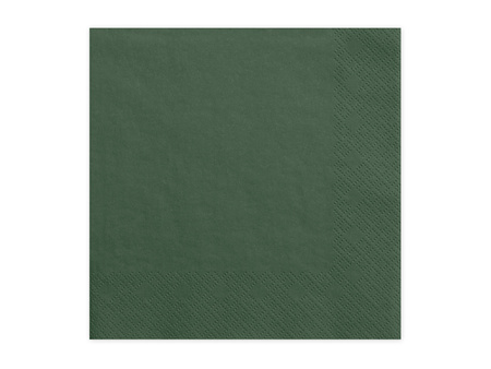 Serwetki trójwarstwowe PartyDeco butelkowa zieleń 33 x 33 cm 20 szt.