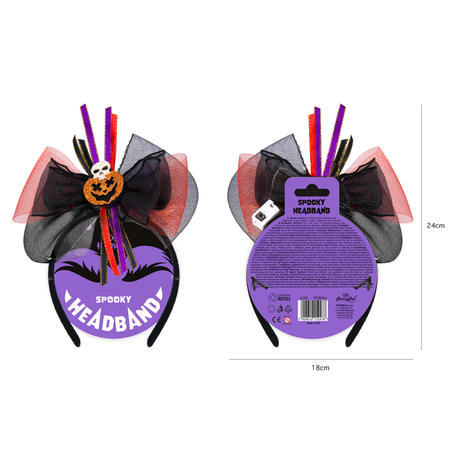 Opaska LED z tiulem Halloween 19 x 23 cm