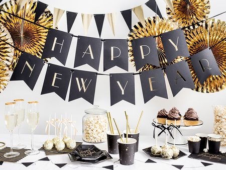 Konfetti Sylwester Happy New Year złote 4 x 2 cm 3 g