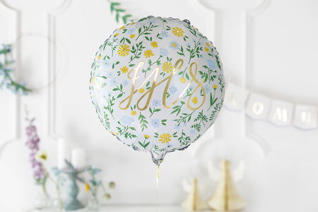 Balon foliowy Pierwsza Komunia IHS 45 cm