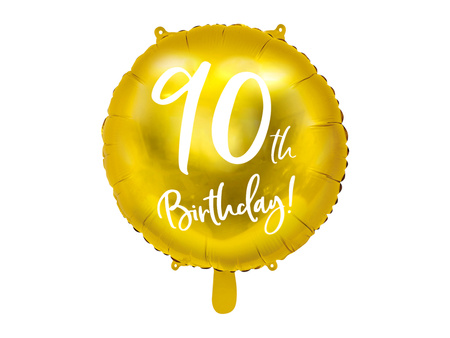 Balon foliowy 90 urodziny 90th Birthday złoty 45 cm