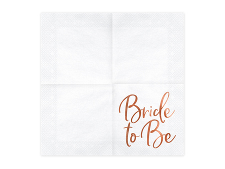 Serwetki Bride to Be, różowe złoto, 33x33cm (1 op. / 20 szt.)