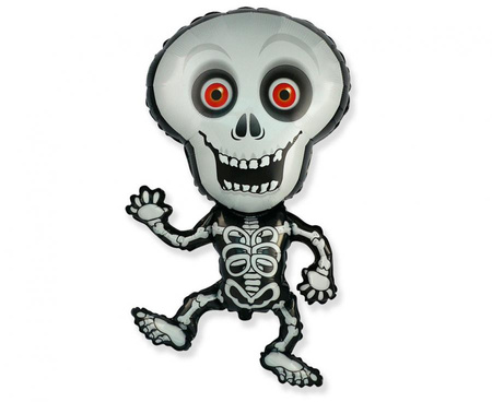Balon foliowy Szkielet Halloween szary 60 cm