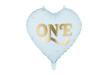 Balon foliowy Serce One jasny niebieski 45 cm