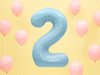 Balon foliowy Cyfra 2 jasnoniebieski 86 cm