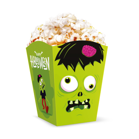 Pudełko na popcorn Halloween Monsters 10x7,5cm 6szt.