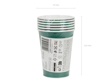 Kubeczki papierowe ciemny zielone 250 ml 6 szt.