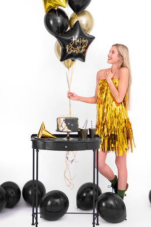 Balon foliowy Happy Birthday czarny 40 cm