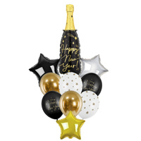 Zestaw balony na Sylwestra - balon foliowy Butelka Happy New Year - Premium 2