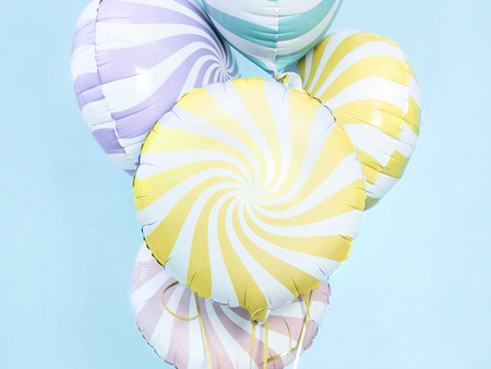 Balon foliowy Cukierek jasnożółty 35 cm