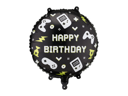 Balon foliowy pastylka Happy Birthday 35 x 35 cm