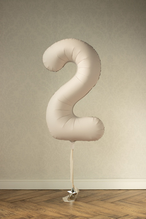 Balon foliowy Cyfra 2 jasny beż 86 cm