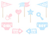 Gadżety do zdjęć Gender reveal party, mix (1 op. / 11 szt.)