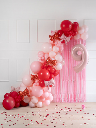 Balony foliowe do girland Kokardy, 25,5 x 25 cm, czerwony (1 op. / 5 szt.)