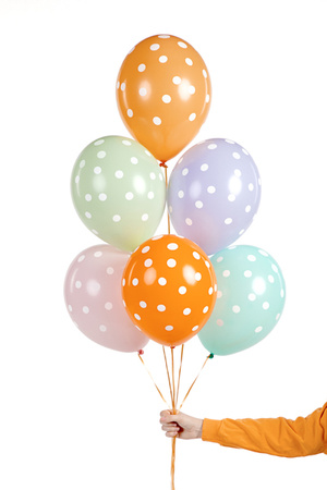 Balony lateksowe Kropki mix 30 cm 6 szt.