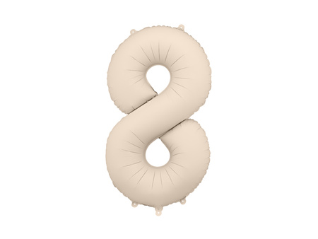 Balon foliowy Cyfra 8 jasny beż 86 cm