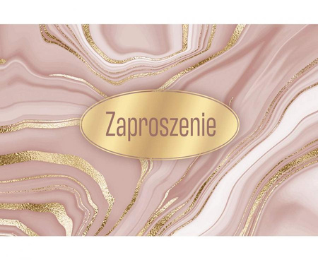Zaproszenie 160 x 95 Ogólne Grafika Kobiece Młodzieżowe złote 10 szt.