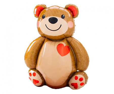 Balon foliowy Miś z serduszkiem brązowy 48 x 65 cm Godan