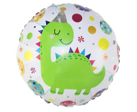 Balon foliowy Dinozaur w czapeczce, 18"