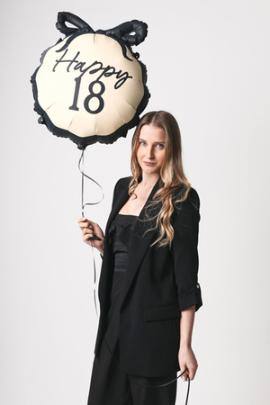 Balon foliowy pastylka Happy ''18'', 47,5x45 cm, mix