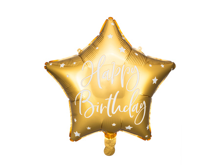 Balon foliowy Happy Birthday złoty 40 cm