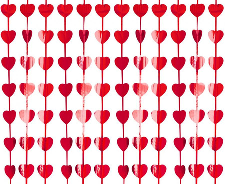 Kurtyna Serca czerwona 100 x 200 cm Godan