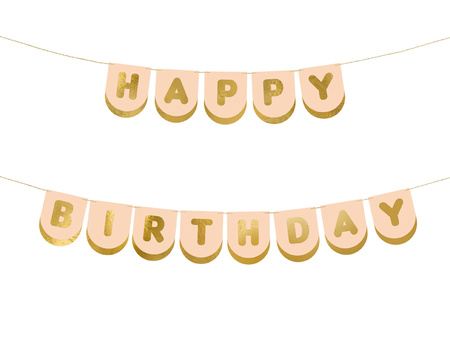 Baner Happy Birthday Konie brązowy 13 x 150 cm