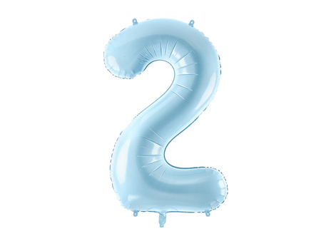 Balon foliowy Cyfra 2 jasnoniebieski 86 cm
