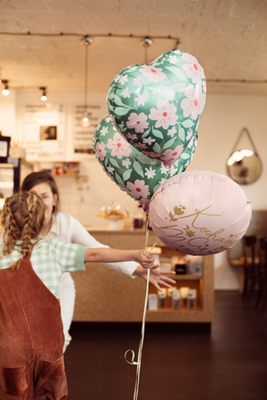 Balon foliowy - Serce w kwiaty, 45 cm